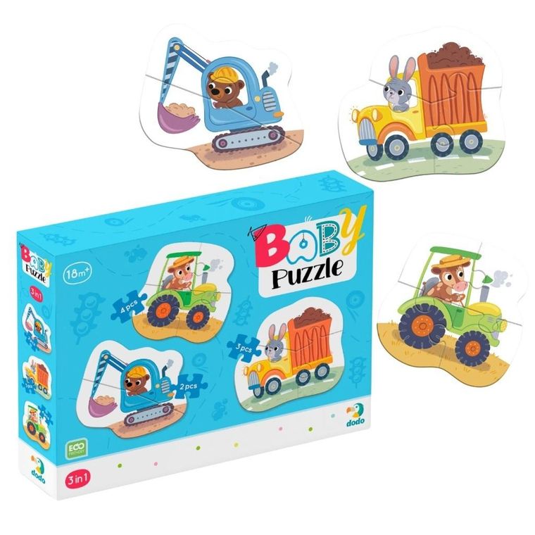 Dodo, Baby, Transport, puzzle 3w1