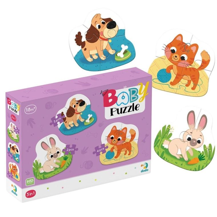 Dodo, Baby, Zwierzaki, puzzle 3w1