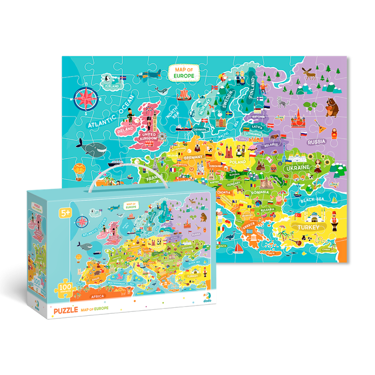 Dodo, Mapa Europy, puzzle, 100 elementów