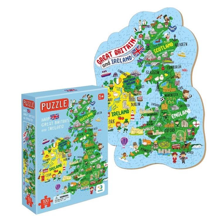 Dodo, Mapa Wielkiej Brytanii i Irlandii, puzzle, 100 elementów
