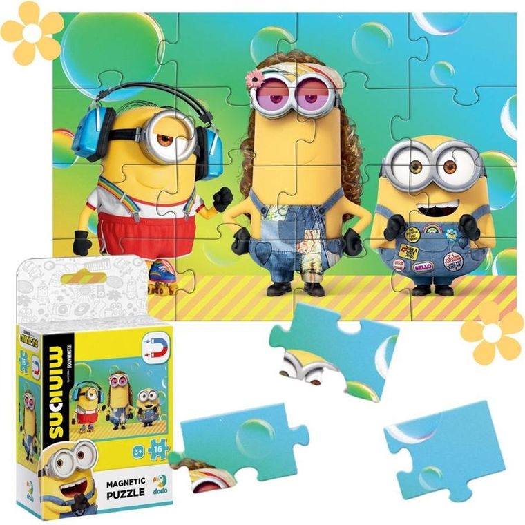 Dodo, Minionki, magnetyczne puzzle, 16 elementów