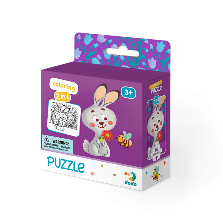 Dodo, puzzle + kolorowanka, Zajączek