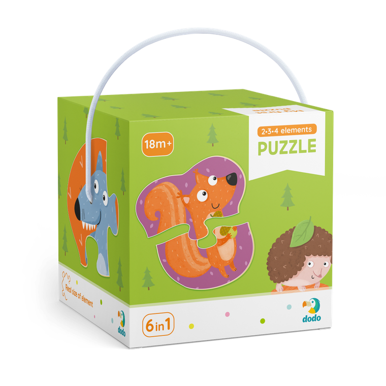 Dodo, puzzle 2-3-4 elementy, Leśne zwierzęta