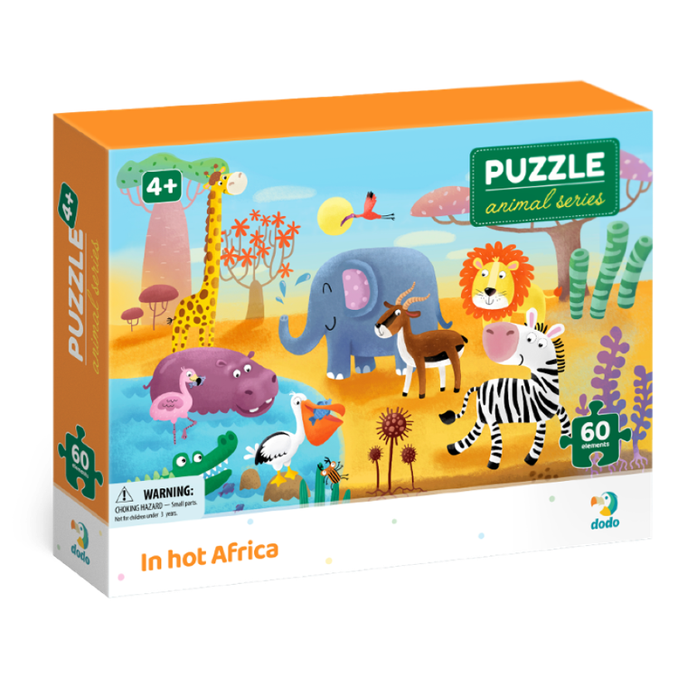 Dodo, puzzle, Biomy, W gorącej Afryce, 60 elementów