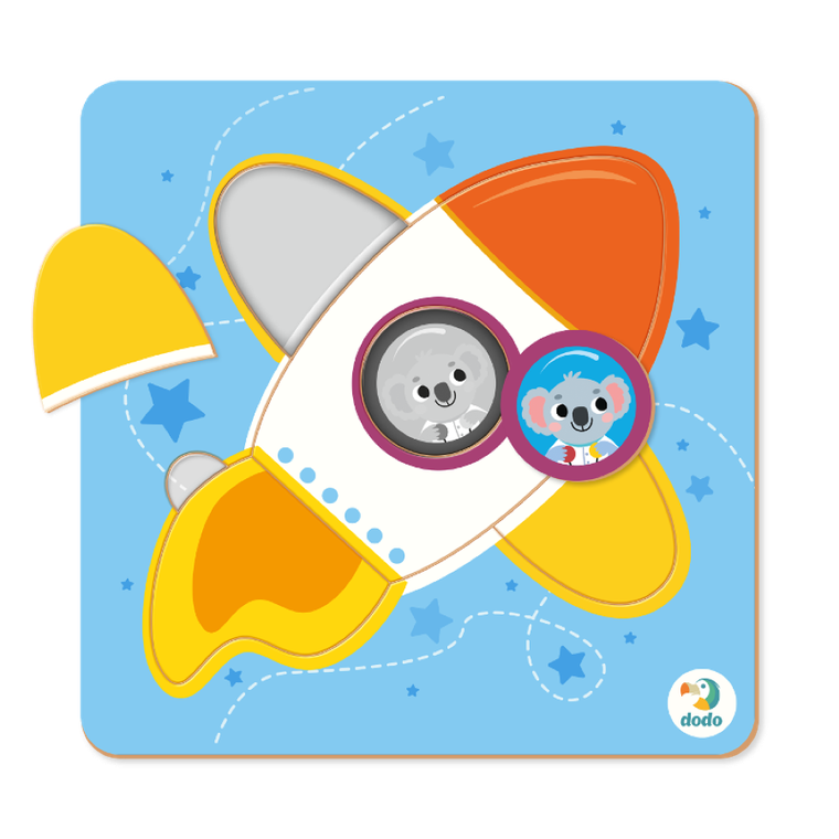 Dodo, puzzle mini, sorter, Rakieta, 5 elementów