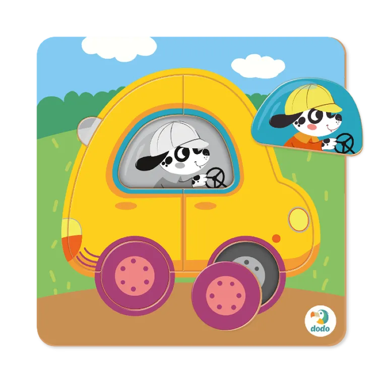 Dodo, puzzle mini, sorter, Samochód, 5 elementów