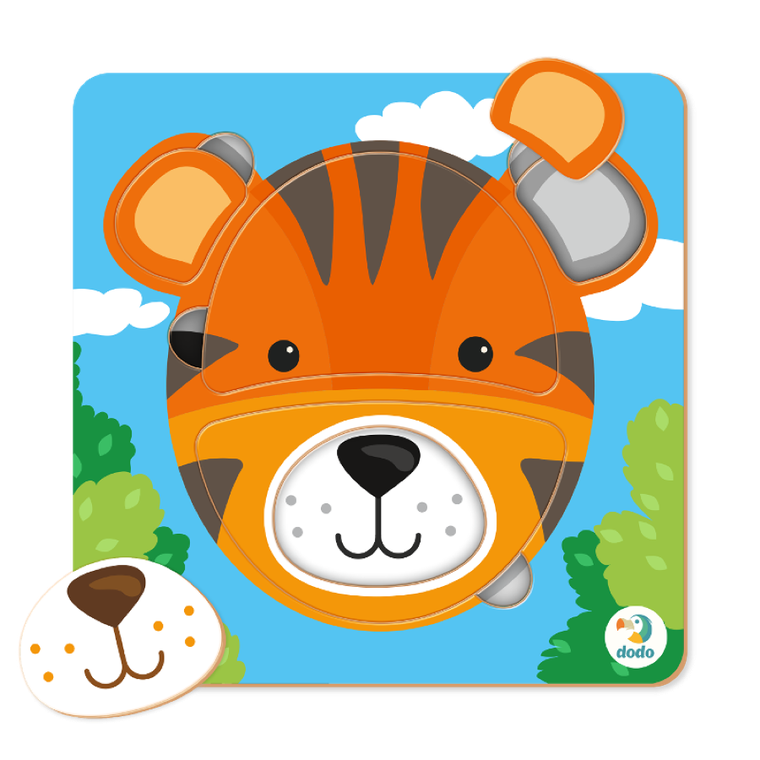 Dodo, puzzle mini, sorter, Tygrys, 5 elementów