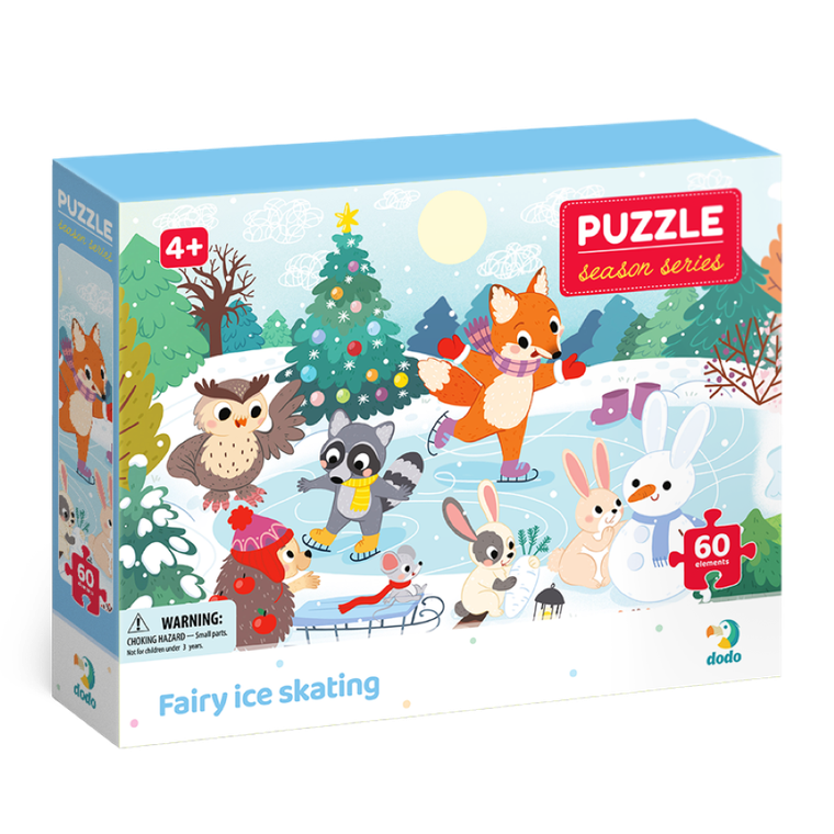 Dodo, puzzle, Pory roku, Zabawa na łyżwach, 60 elementów