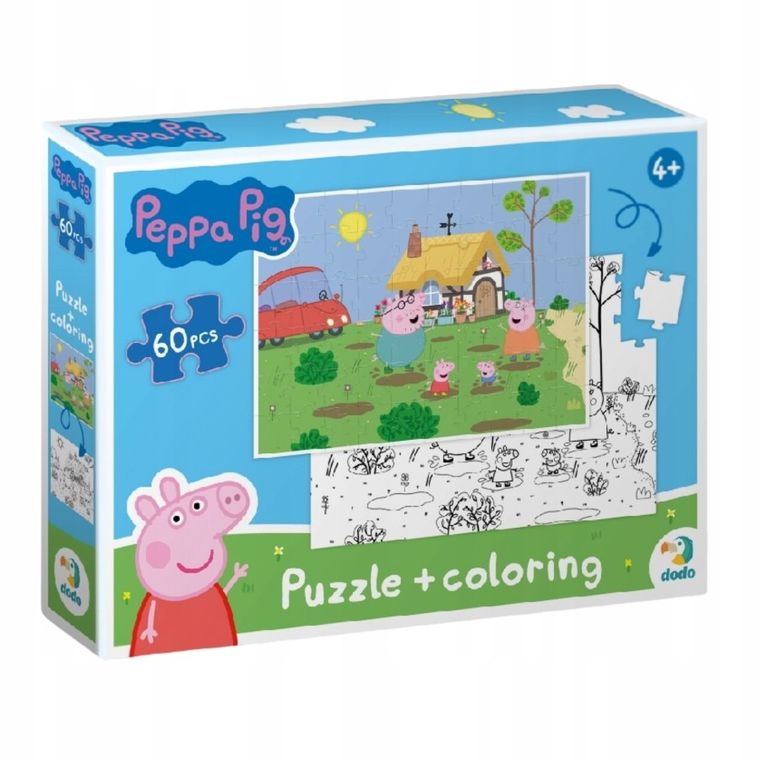 Dodo, Świnka Peppa, puzzle 2w1, 60 elementów