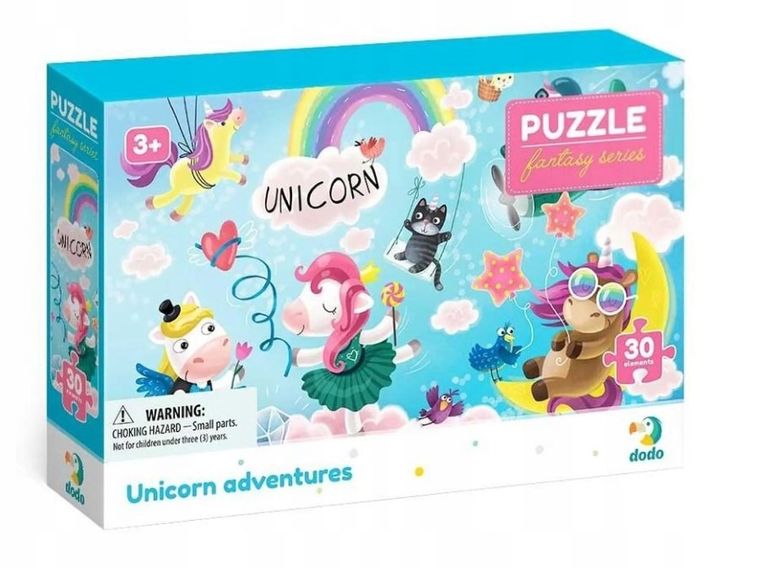Dodo, Unicorn adventures, puzzle, 30 elementów