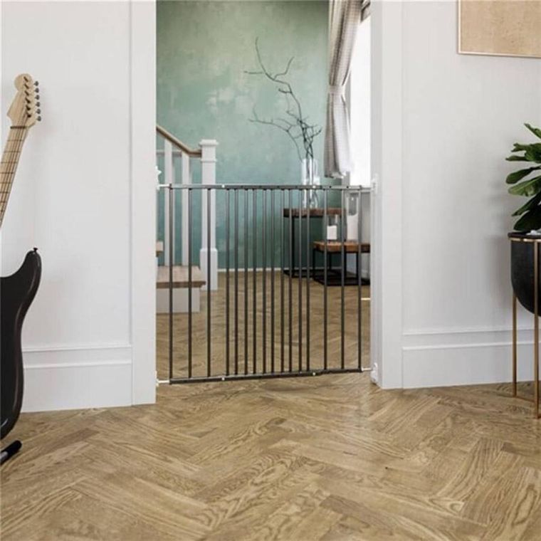 DogSpace, Lucky, przykręcana bramka dla psa, czarna, 62.5-106 cm