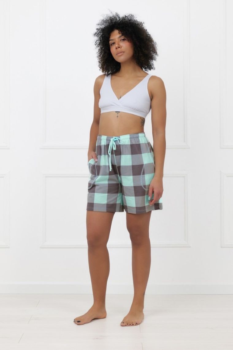 Dół od piżamy damski, niebieski, Italian Fashion