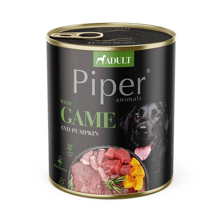 Dolina Noteci, Piper Animals, z dziczyzną, mokra karma dla psa, 800g