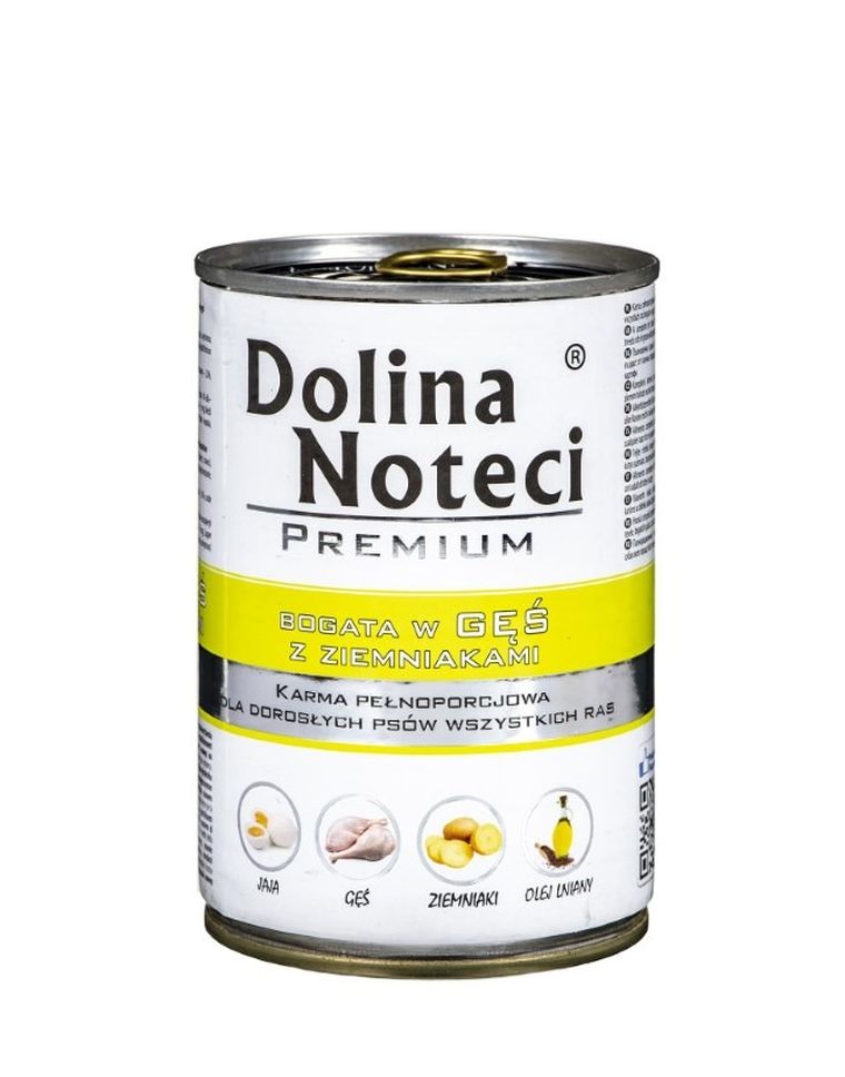 Dolina Noteci, Premium, Adult, gęś i ziemniaki, puszka dla psa, 400g