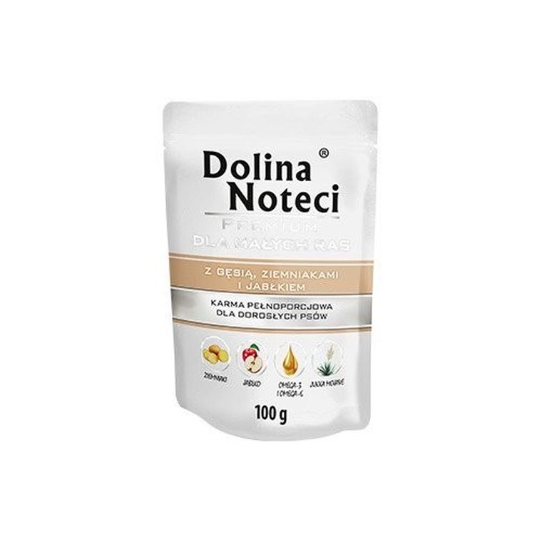 Dolina Noteci, Premium, karma dla dorosłych psów małych ras, gęś›, ziemniaki i jabłko, 100g