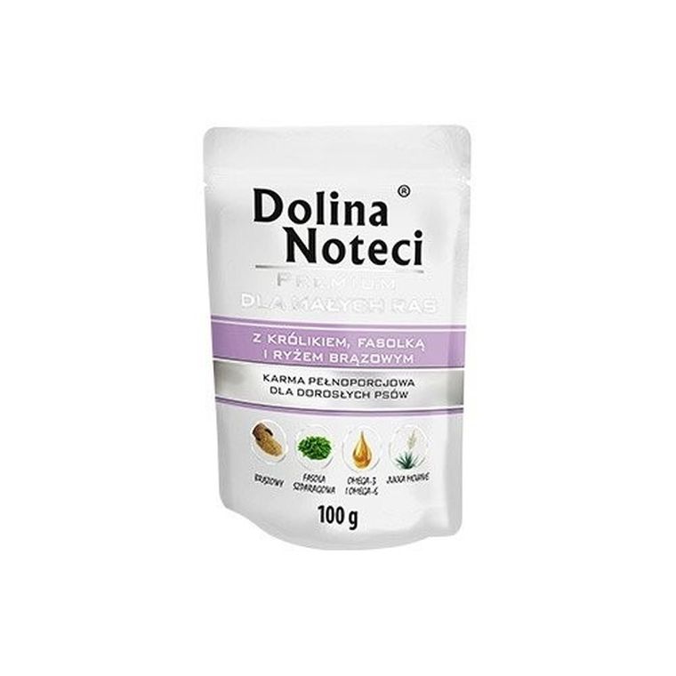 Dolina Noteci, Premium, karma dla dorosłych psów małych ras, królik, fasolka i ryż, 100g