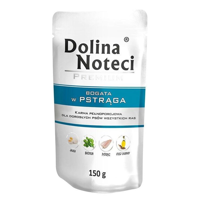 Dolina Noteci, Premium, karma mokra dla psa, bogata w pstrąga, 150g