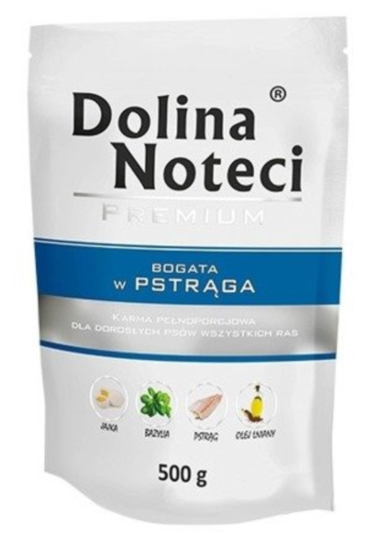 Dolina Noteci, Premium, saszetka, karma dla psów, pstrąg, 500g