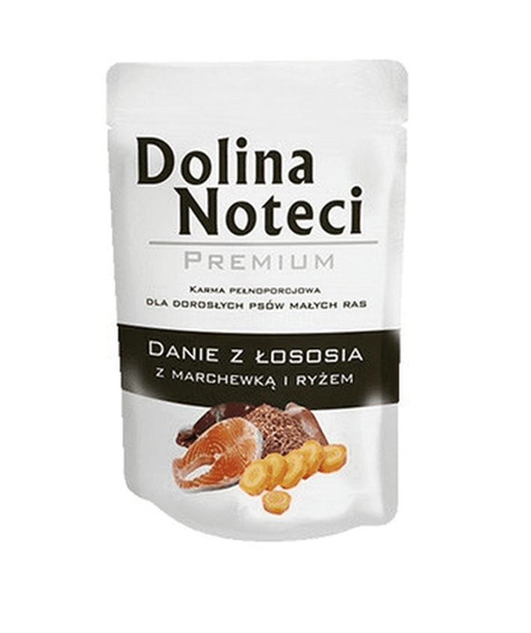 Dolina Noteci, saszetka, karma dla psów małej rasy, łosoś, marchewka, ryż, 100g