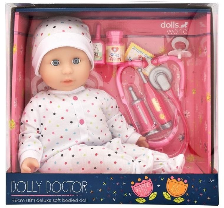 Dolls World, Dolly Doctor, lalka bobas, 46 cm