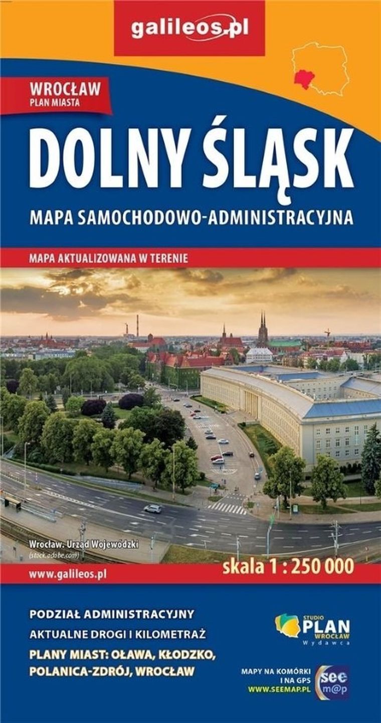 Dolny Śląsk. Mapa samochodowo-administracyjna. 1:250 000