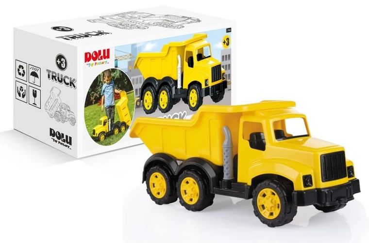 Dolu, duża wywrotka, pojazd budowlany, żółta