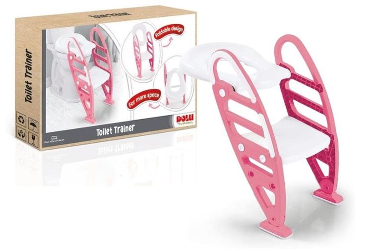 Dolu, nakładka na sedes z drabinką, różowa