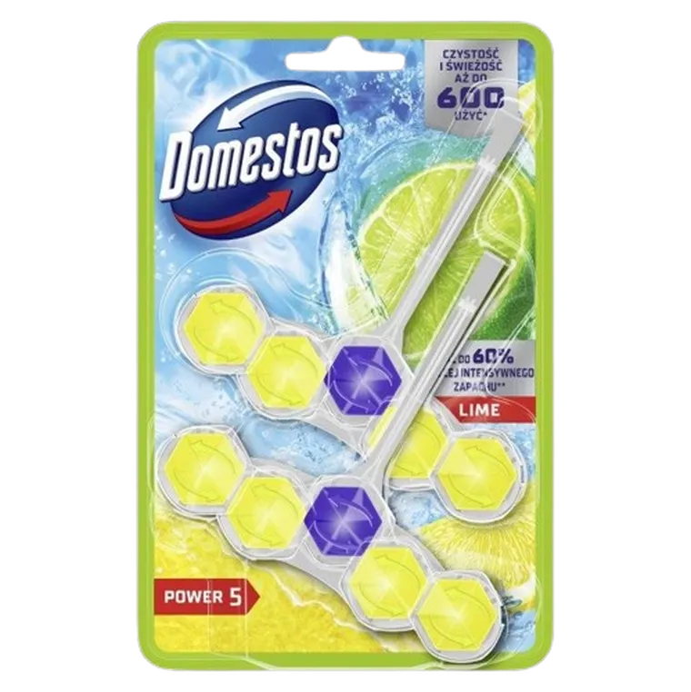 Domestos, Power 5, kostka toaletowa, lime, 2-50 g