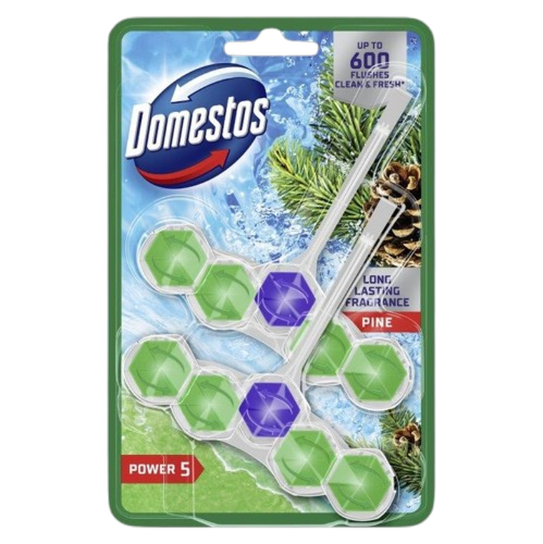 Domestos, Power 5, kostka toaletowa, pine, 2-50 g