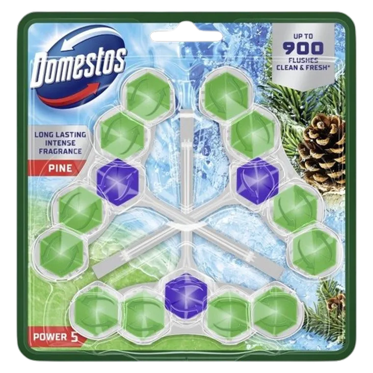 Domestos, Power 5, kostka toaletowa, pine, 3-50 g