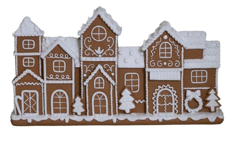 Domki piernikowe białe, 30,5-5-16,5 cm