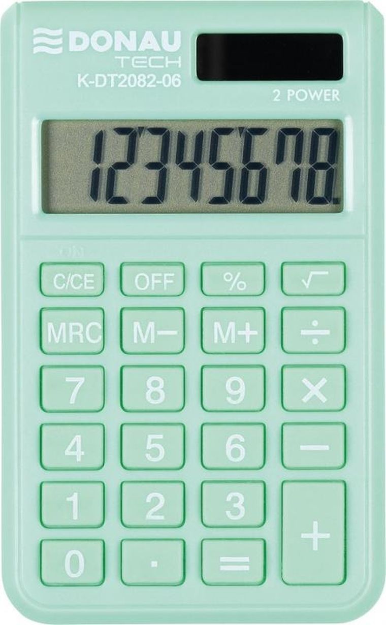 Donau, kalkulator kieszonkowy, zielony, 8 cyfrowy wyświetlacz
