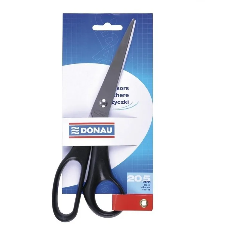 Donau, nożyczki biurowe, czarne, 20,5 cm