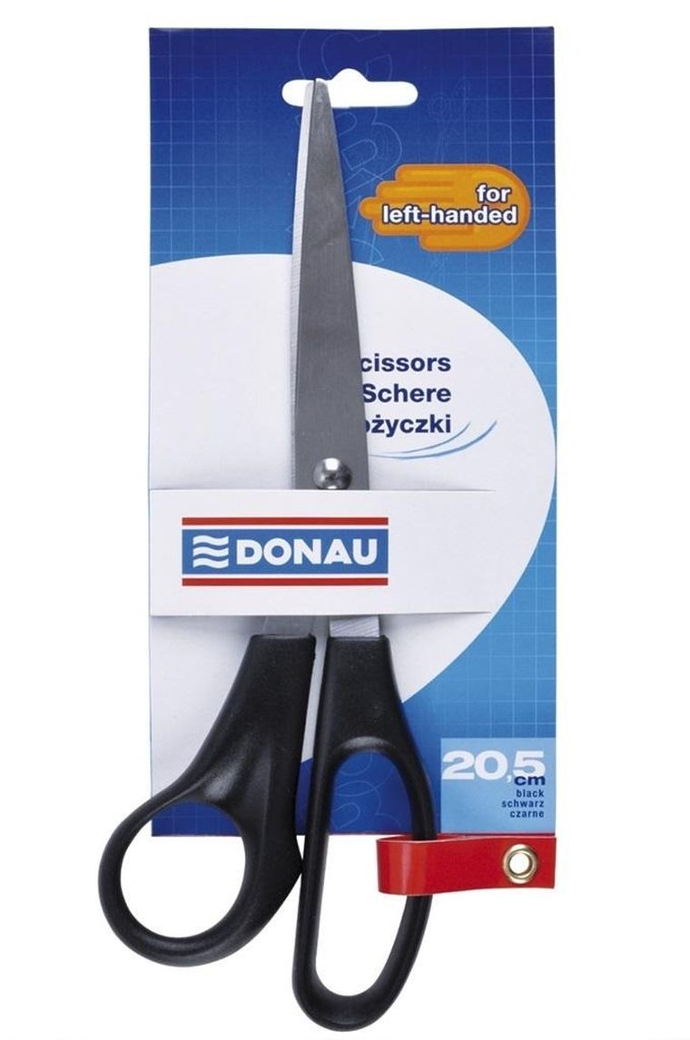 Donau, nożyczki dla leworęcznych, czarne, 20,5,cm