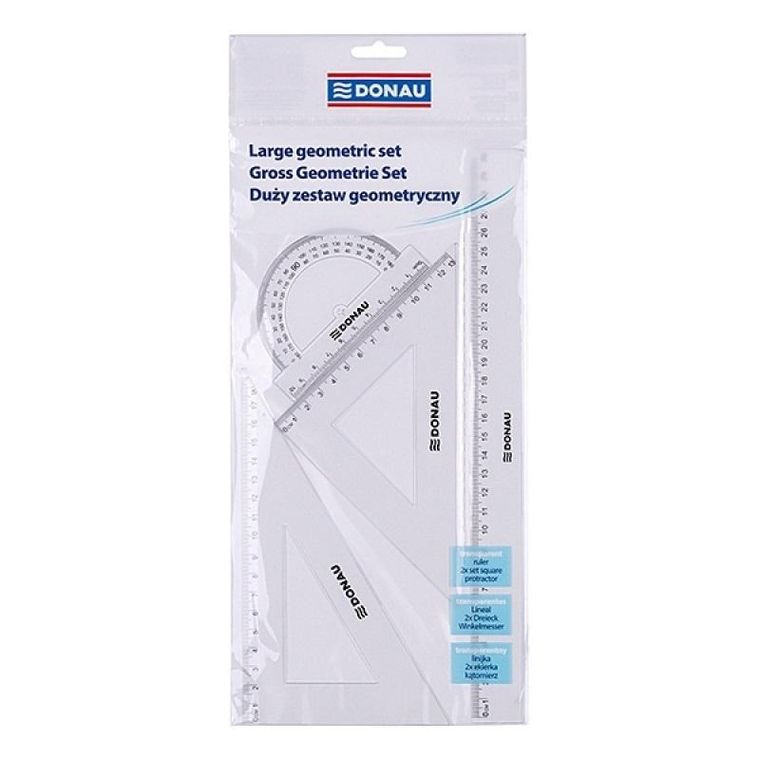 Donau, zestaw geometryczny, transparentny, 4 elementy