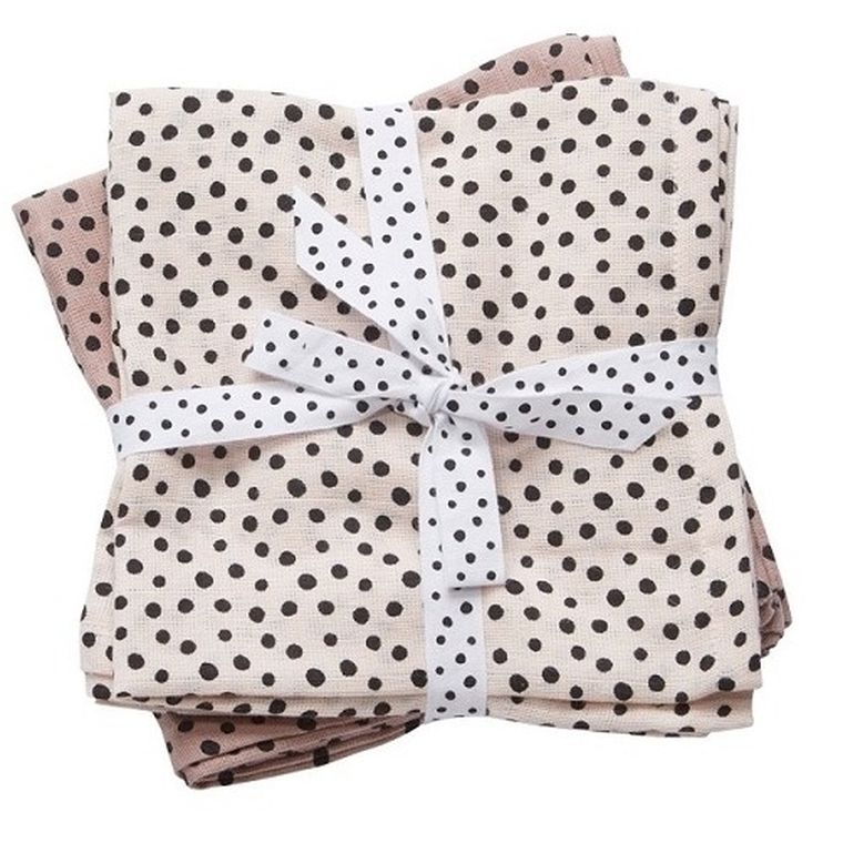 Done by Deer, Dots, pieluszka, pudrowy róż, 2 szt.