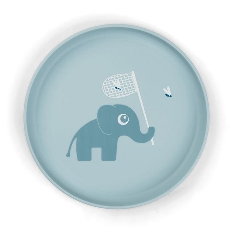 Done by Deer, Foodie, Elphee, talerzyk dla dziecka, blue