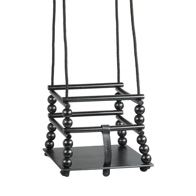 Done by Deer, huśtawka drewniana, czarna