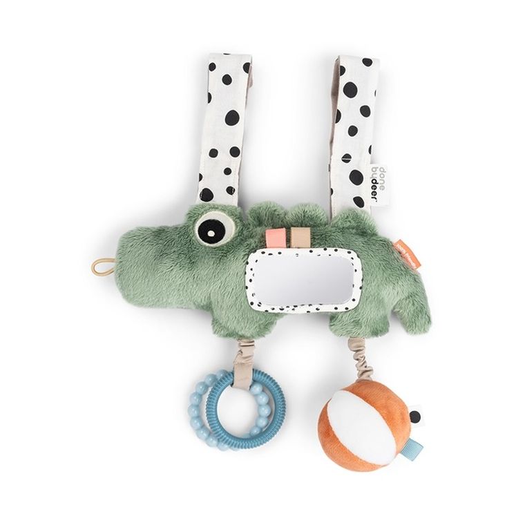 Done By Deer, Krokodyl Croco, zawieszka do wózka i fotelika, green