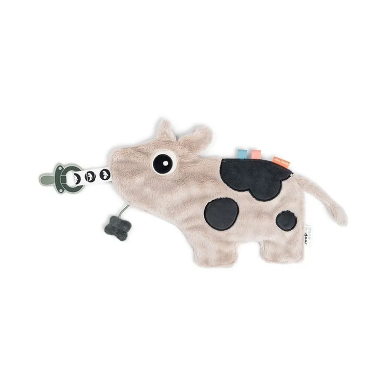 Done By Deer, Krówka Dotti, kocyk przytulanka dla niemowlaka, sand