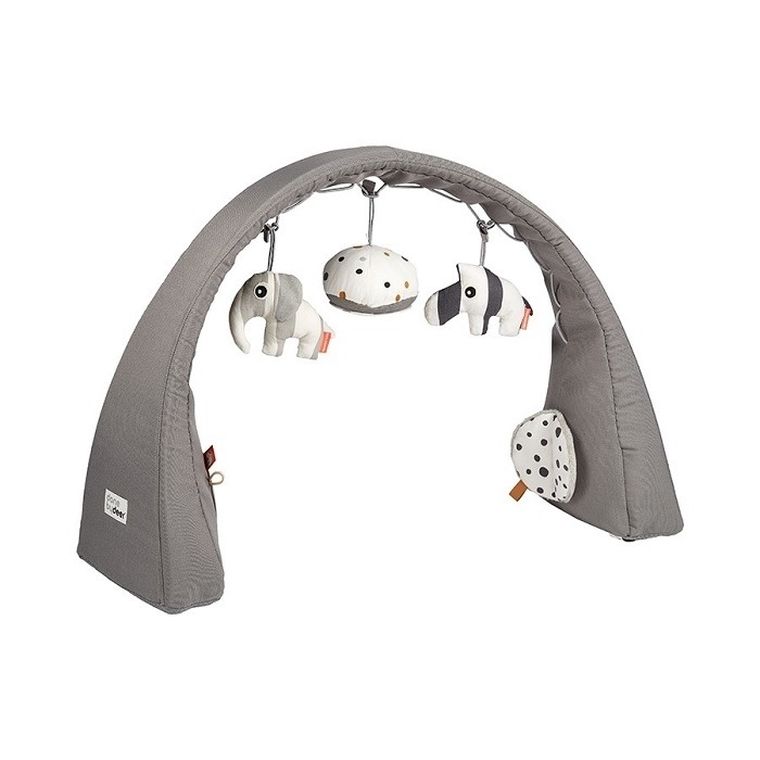 Done by Deer, pałąk z zabawkami, grey