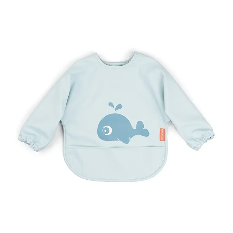 Done By Deer, Sea Wally, śliniak z rękawami, Blue