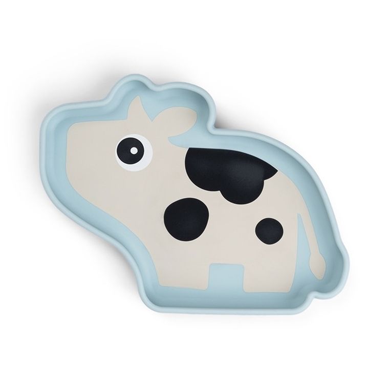 Done by Deer, Stick&Stay, Krówka Dotti, talerzyk z przyssawką, blue