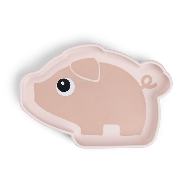 Done by Deer, Stick&Stay, Świnka Pigee, talerzyk z przyssawką, powder