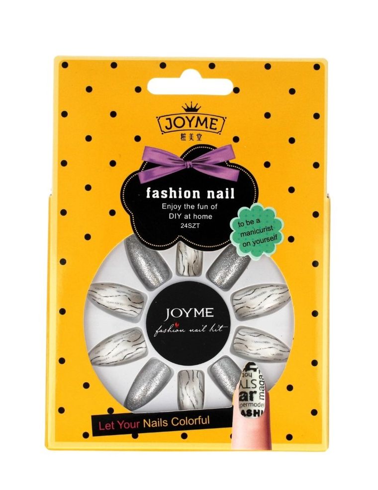Donegal, Joyme Fashion Nail, sztuczne paznokcie, z klejem, 1 op. 24 szt.
