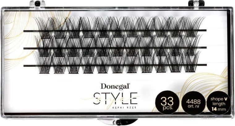 Donegal, sztuczne rzęsy, kępki, v-eye -style, 14 mm