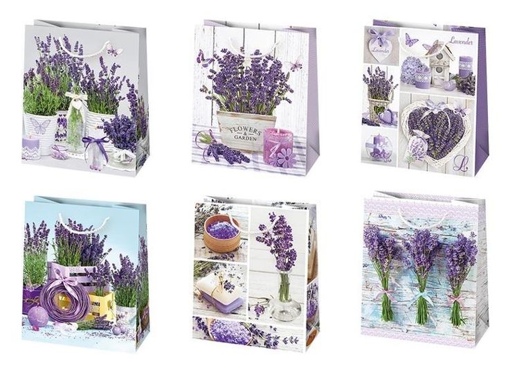 Donegal, torebki prezentowe, lawenda, 190-230-105 mm, 10 szt.
