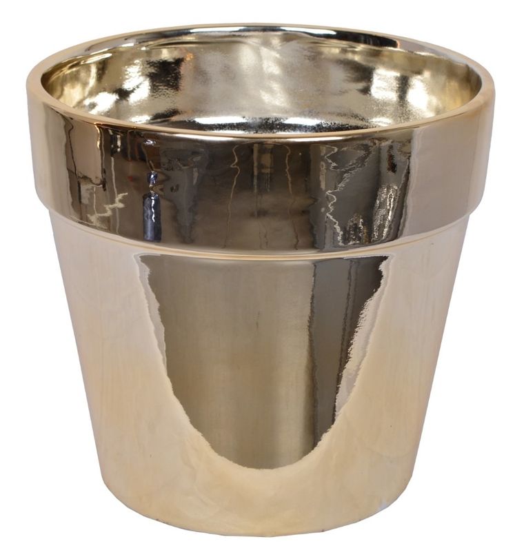 Doniczka, złota, 15-15-14 cm