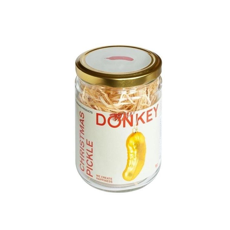 Donkey, Christmas Pickle, bombka choinkowa, żółta