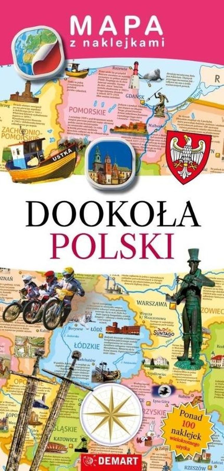 Dookoła Polski. Mapa z naklejkami